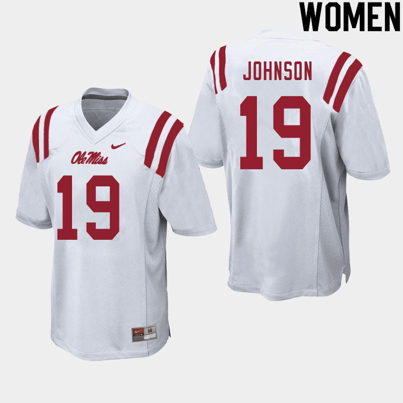 Brice Johnson Ole Miss Rebels NCAA Women's White #19 Stitched Limited College Football Jersey ZYR2458IW